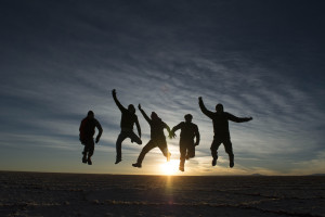Sunrise with friends in Bolivia