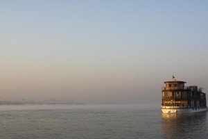 Colonial style boat on the Ayeyarwady River in Burma/Myanmar