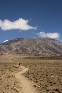 Hiking up Mount Kilimanjaro, Tanzania