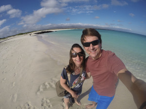 Me and Andrew, Beach in the Galapagos, Ecuador