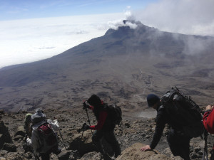 Way down from the top of Mount Kilimanjaro, Tanania